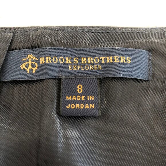 Brooks Brothers Explorer Classic Lined Pinstripe Wool Pencil Skirt Navy Sz 8 - Picture 7 of 10